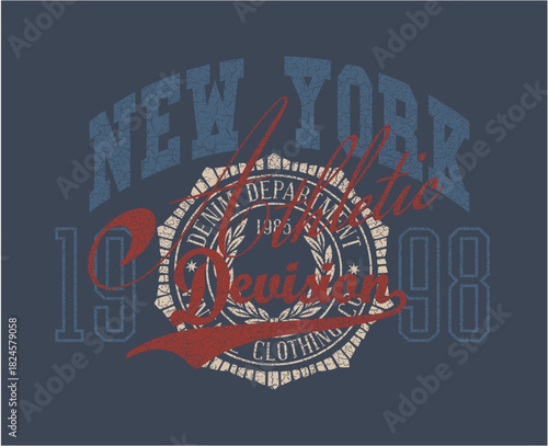 Old-70s-80s-90s-vintage-retro-college-varsity-style-New-York-city-athletic-devision-text-tee-t-shirt-sports-design
