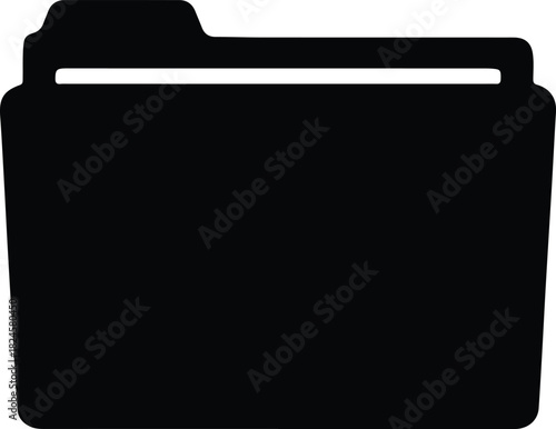 Illustration of a black document folder organizer silhouette vector