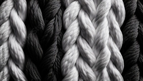 black and white high contrast knitted cable texture for creative design