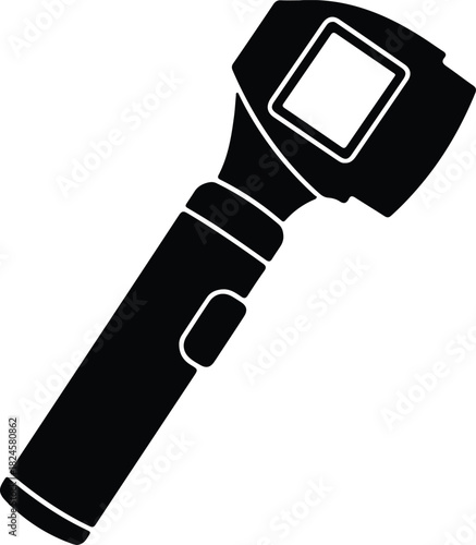 Illustration of a non contact thermometer for medical use silhouette vector