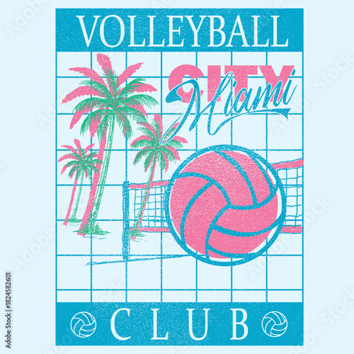 Volleyball hand drown T-shirt, Poster, Banner, backdrops design. volleyball sport ball . Volleyball