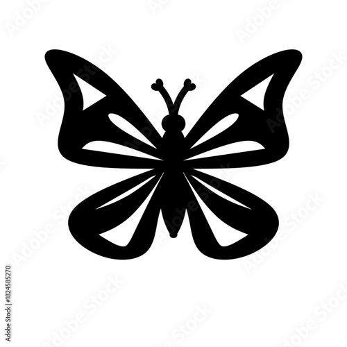 Black Butterfly Silhouette on white