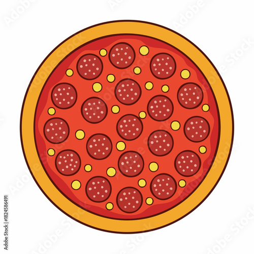 Delicious Pepperoni Pizza with Tomato Sauce and Cheese Topping.