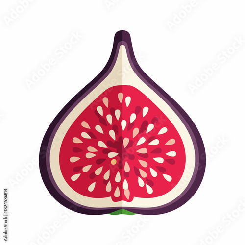 Freshly cut fig fruit showing its vibrant red interior and seeds.