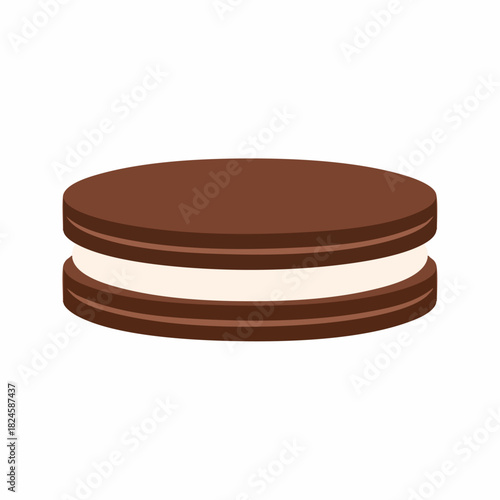 Delicious chocolate sandwich cookie with creamy white filling dessert.