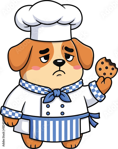 cartoon chef with a tray on white background