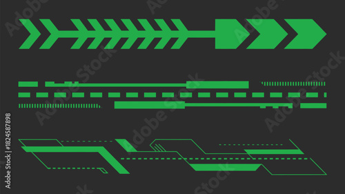 Green car racing stripes, simple vector design for automotive decoration, sport decals, vinyl stickers, racing graphics, car customization, speed lines, and modern car illustration elements.