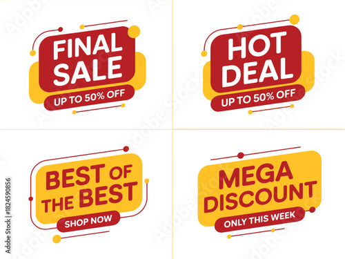 Four sale stickers with final sale hot deal best of the best discount