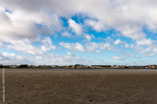 Vast Sandymount Beach at Low Tide with Classic Dublin Seaside Houses