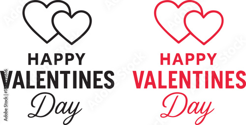 Decorative happy valentines day text with hearts design love