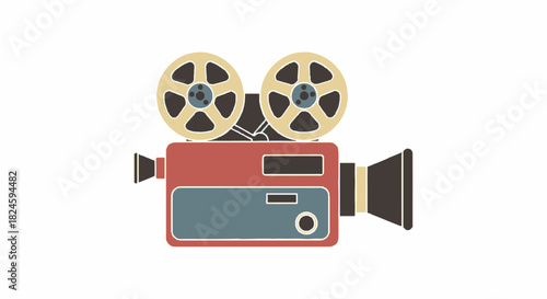 Vintage Film Camera Icon A Retro Illustration for Video Production and Cinema Concepts
