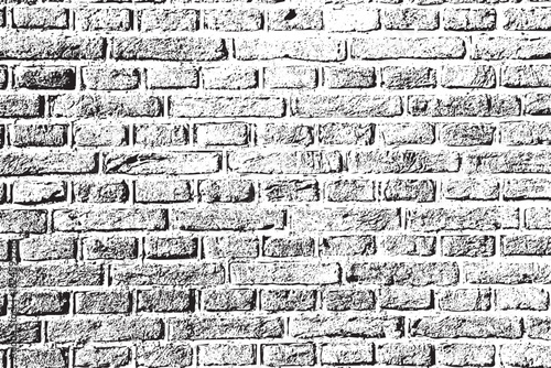 Distressed Black and White Brick Wall Texture