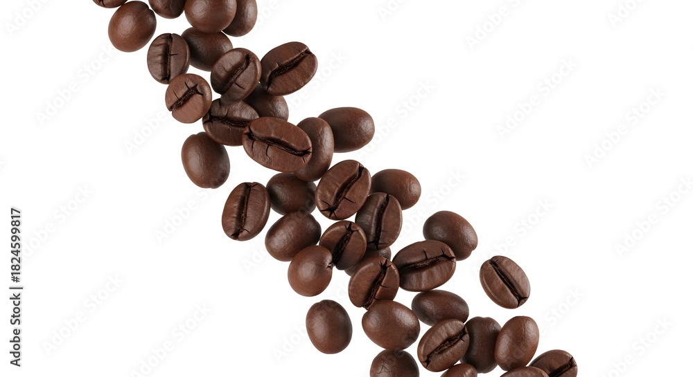 Naklejka premium coffee beans on white background