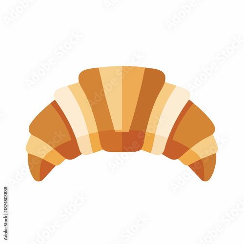 Classic French croissant pastry icon for breakfast food.