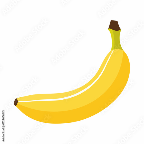 Fresh ripe yellow banana fruit isolated on white background healthy tropical snack.