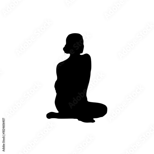 Twisted Yoga Pose Silhouette