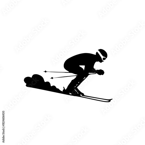 Downhill Skier Dynamic Silhouette