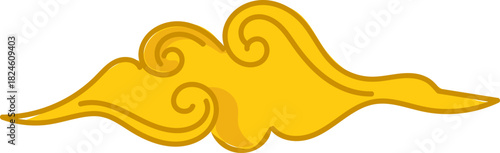 Golden Chinese cloud motif for festive decoration