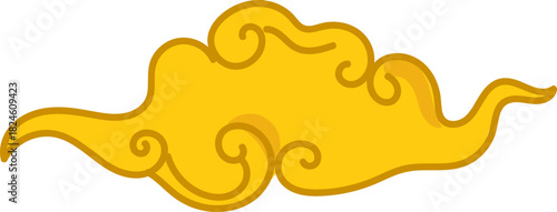 Swirling gold cloud ornament for New Year