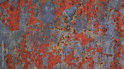 Red Rust on Blue Paint