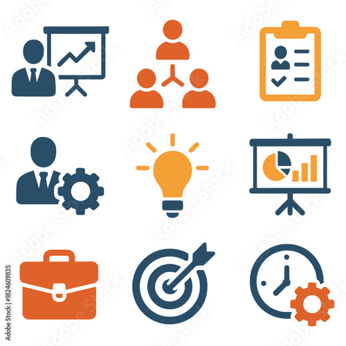 A singular business category icon representing a specific industry sector designed with a clean modern aesthetic suitable for digital and print applications