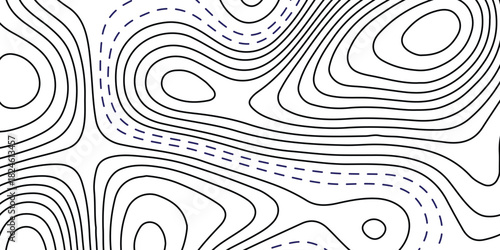 Topographic map. geographic line World map
 with elevation assignments. contour maps. Vector illustration.
