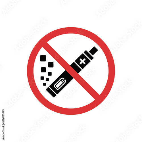 No vaping electronic cigarette symbol prohibition sign