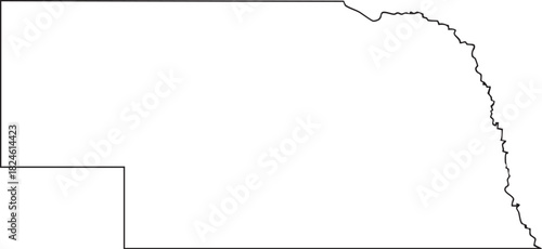 Nebraska USA State Map Outline, Editable Vector EPS, Blank Printable Map
