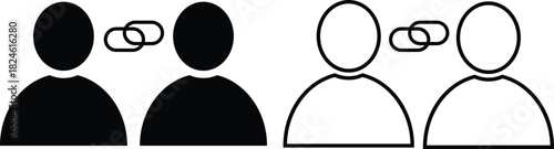 Affiliate link icon. Digital marketing partnership symbols. Referral Link Symbol. Marketing and money generation signs. Commission and revenue sharing signs
