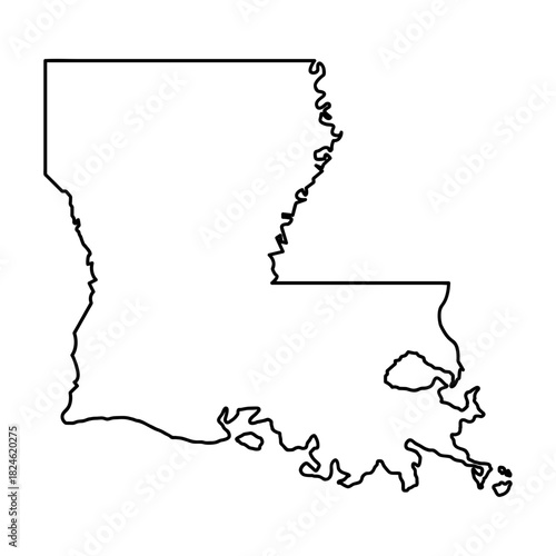 Louisiana State Map Outline for USA Geography and Southern Travel Design