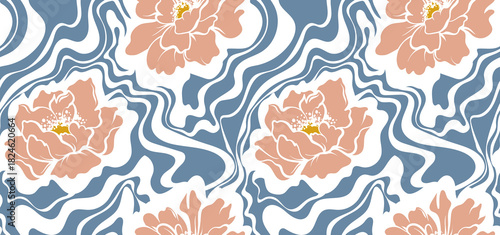 Seamless abstract pattern. Flowers pattern design.	