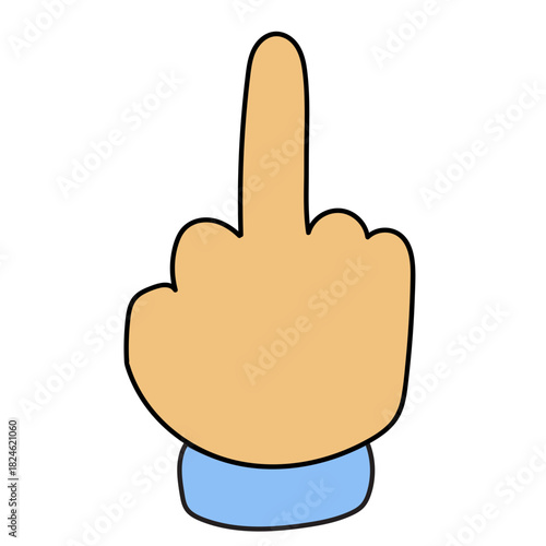 Middle Finger Hand Gesture Vector Illustration for Rebellion and Attitude