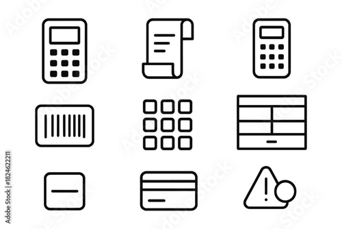Minimal outline icons for retail and finance applications
