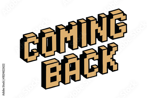 Retro 3d pixel art style text with bold block lettering