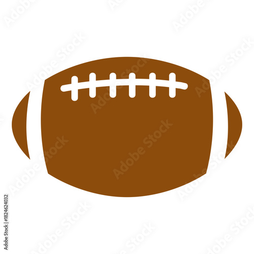 Brown American Football Ball Vector Illustration for Sports Game and Competition