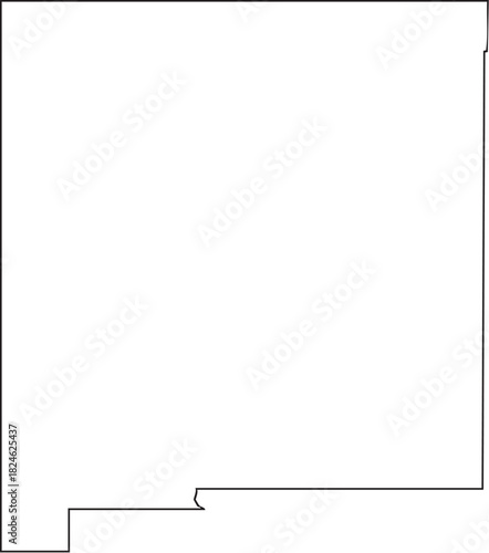 New Mexico USA State Map Outline, Editable Vector EPS, Blank Printable Map