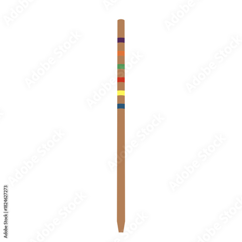 Wooden Pool Cue Stick Vector Illustration for Billiards and Snooker Game