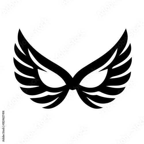 Black & white vector silhouette of Superhero Mask on white background