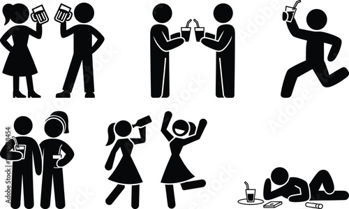 People celebrating with drinks, socializing, partying, relaxing