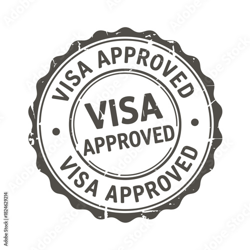 Official visa approved stamp seal