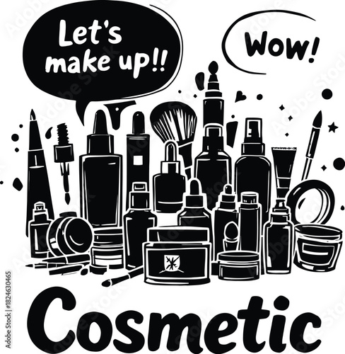 Cosmetic product collection isolated on white background a diverse array of beauty essentials for makeup, skincare, and personal care routines