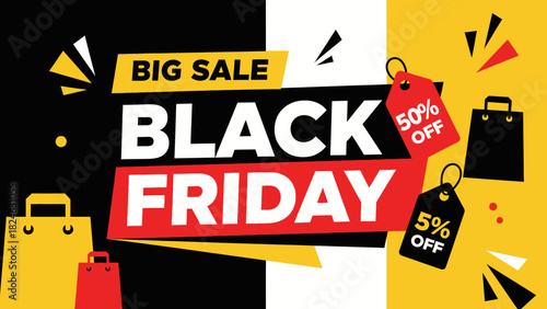Black Friday Big Sale Promotion with Discount Shopping Bags