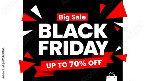 Big Sale Black Friday Up To 70% Off Promotion Banner - Special Discount Offer