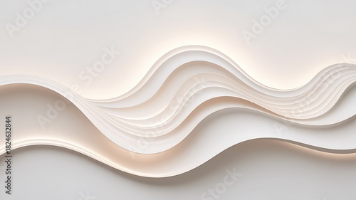 Abstract Smooth Fluid Waves Subtle Neutral Tones