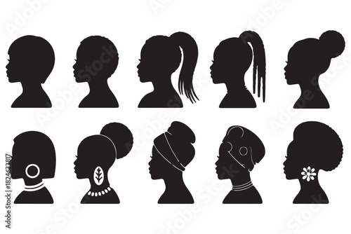 African American Women Silhouette Profiles