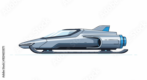 Futuristic high speed snow sled concept vehicle design.