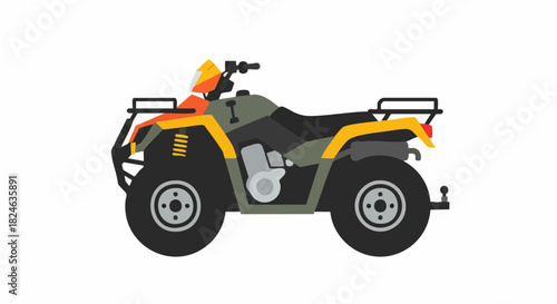 Yellow and Black All-Terrain Vehicle for Outdoor Adventures.