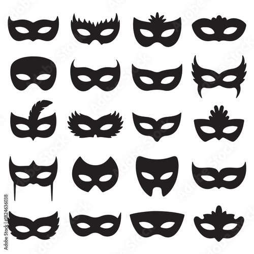 Masquerade Eye Mask Silhouette Set