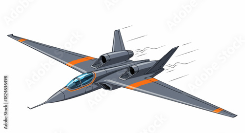 Futuristic Jet Fighter with Sleek Design and Powerful Engines.