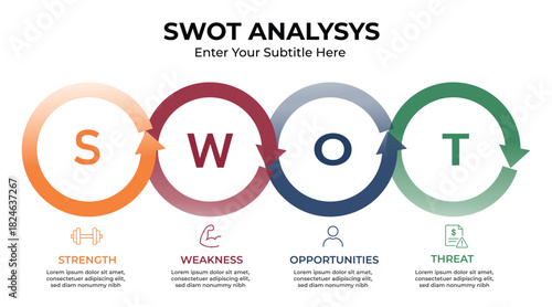 SWOT Analysis Infographic diagrams template. strategic planning technique 